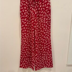 Ralph Lauren Red and White Wide Leg Pants
